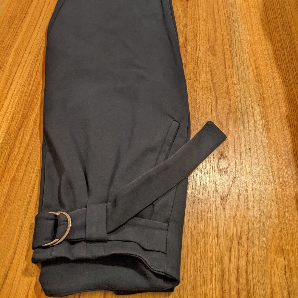 High waisted navy blue pants